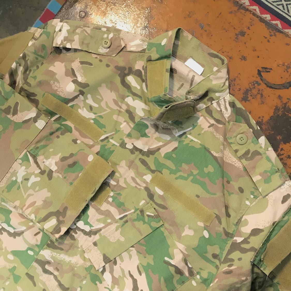 밀리터리 빈티지 카모플라쥬 투웨이 집업 립스탑 자켓 남성 110 사이즈 상품이미지3