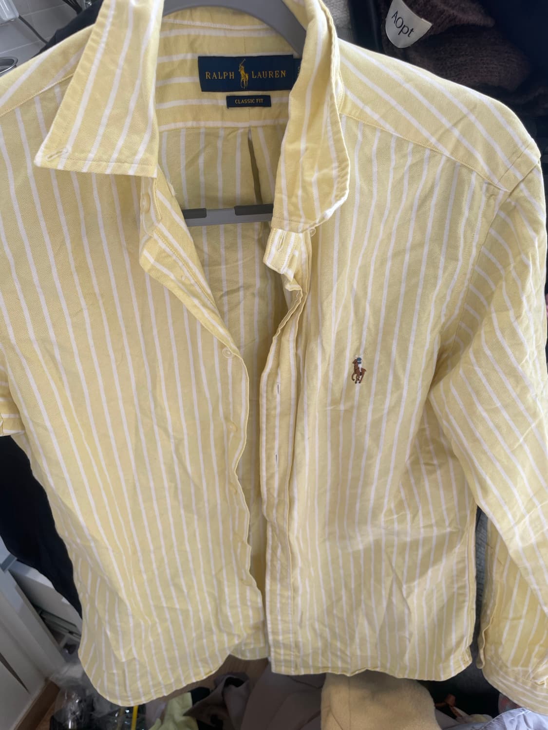 폴로 랄프로렌 옐로우 클래식핏 스트라이프 셔츠 S 상품이미지6