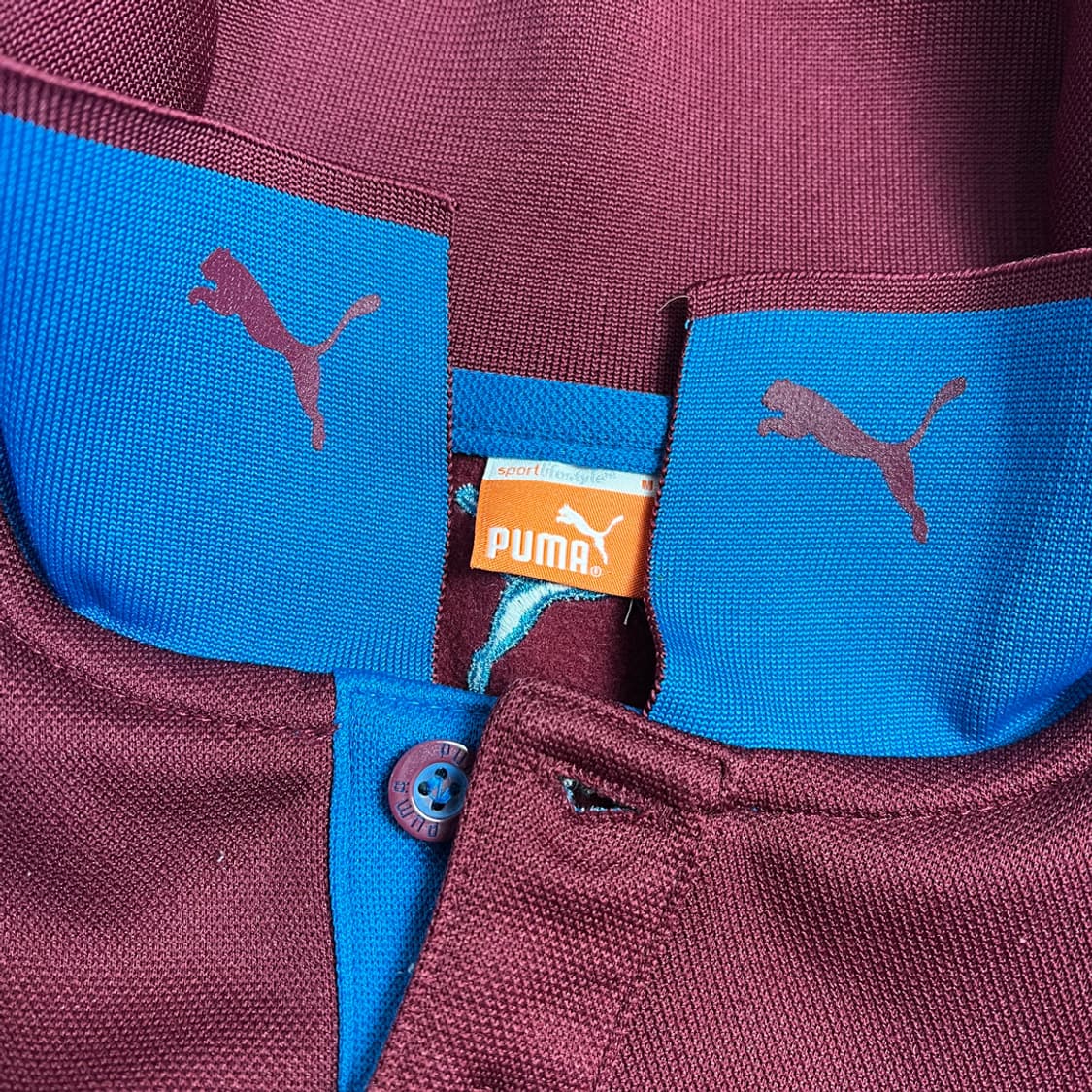 푸마 버건디 넥로고 긴팔 카라티 상품이미지4