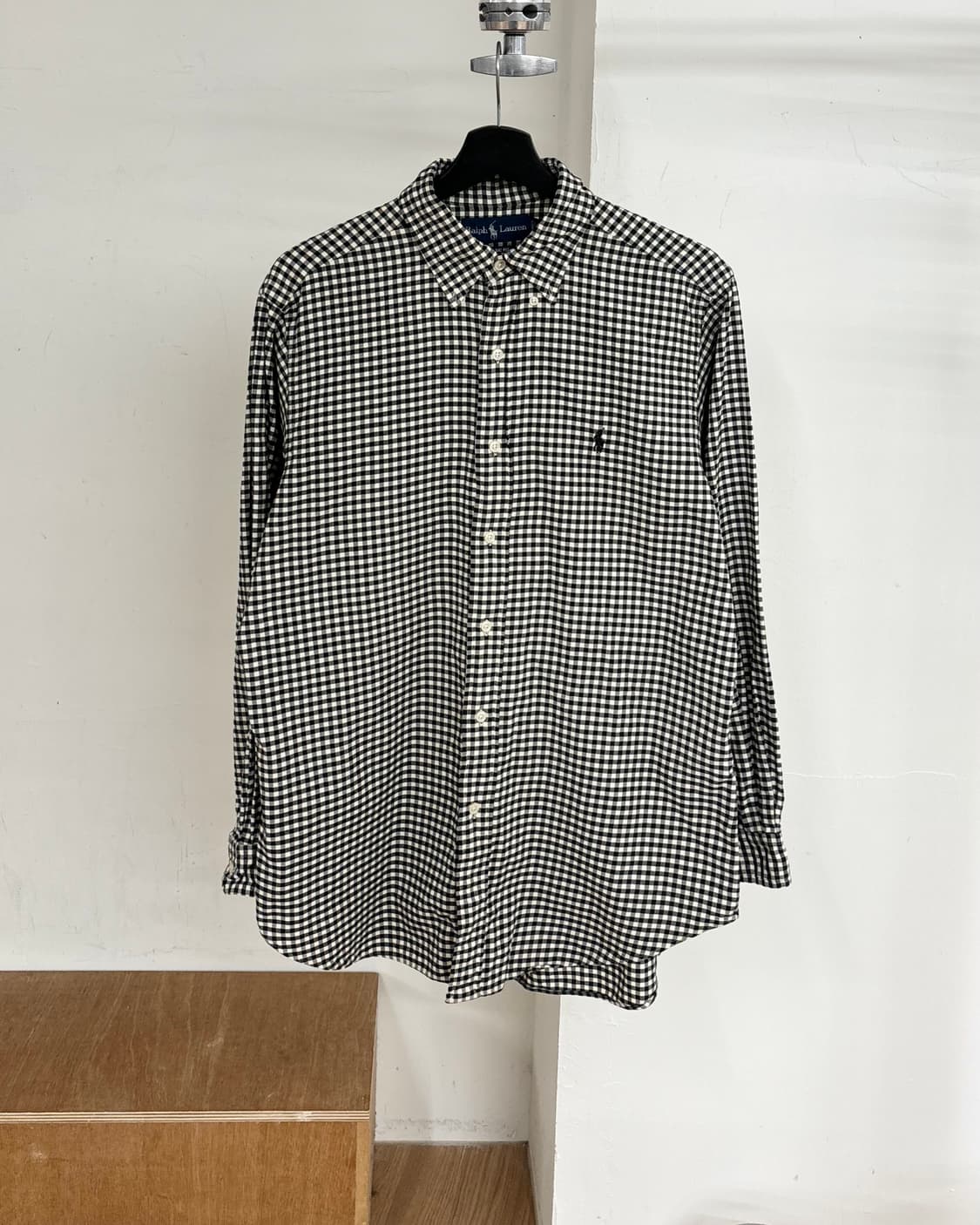 랄프 로렌 블랙 앤 화이트 깅엄 체크 셔츠 상품이미지1