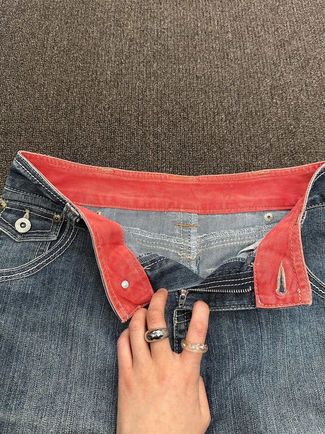 S)Japanese vintage 데님 셔링 미니 스커트 상품이미지4