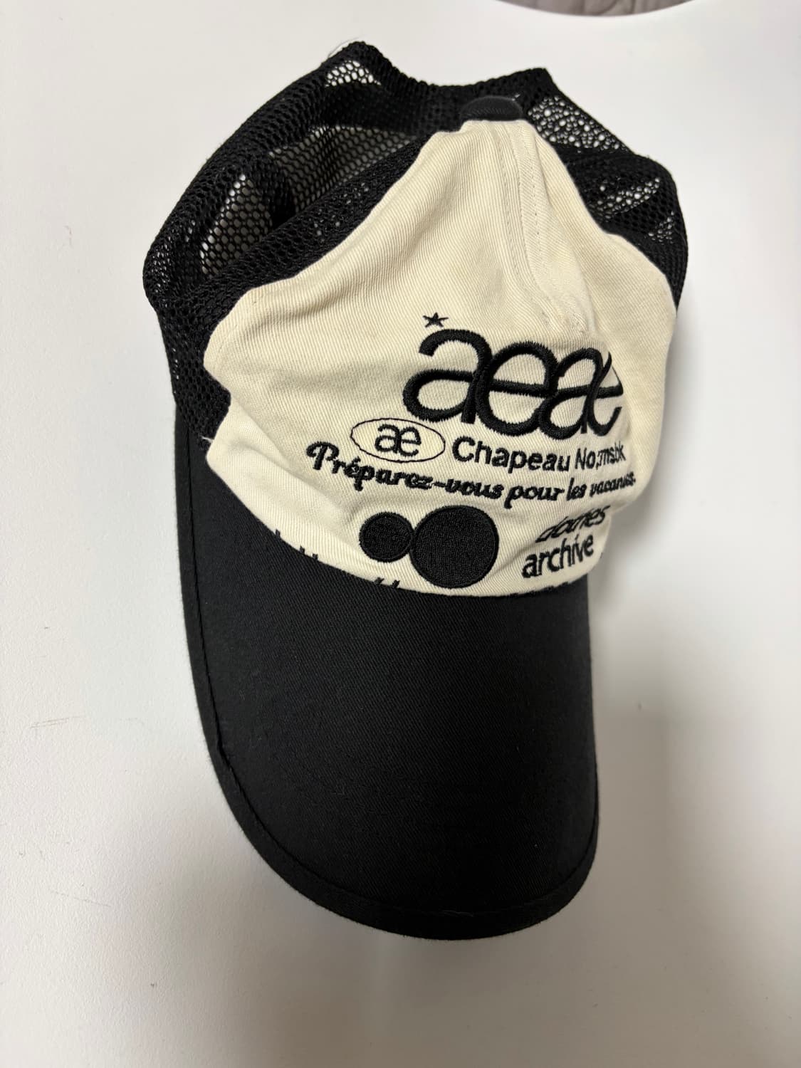 Aeae 에이이에이이 메쉬 볼캡 모자 블랙회이트 상품이미지2