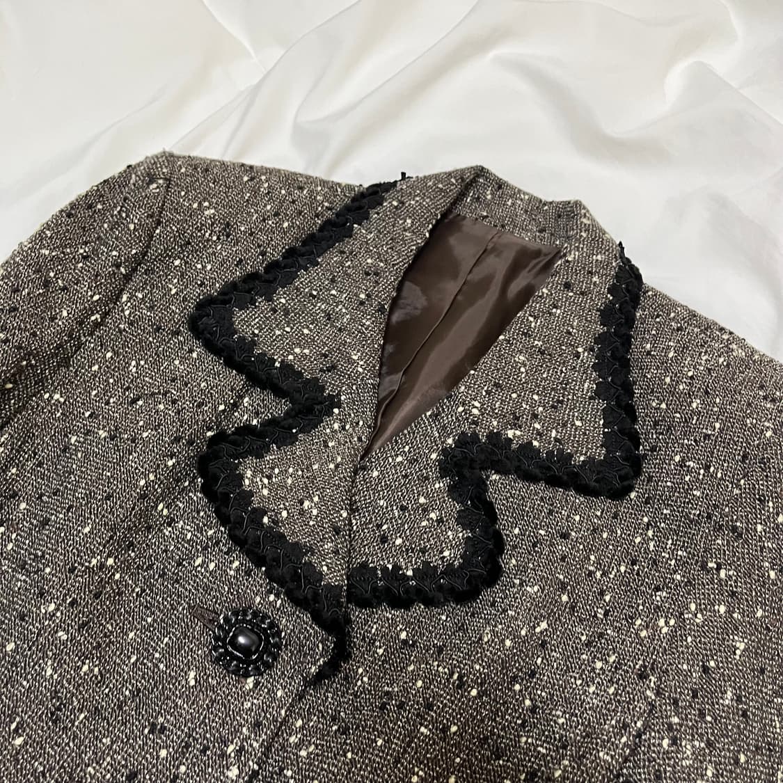 빈티지 ) 쿠키앤크림 트위드자켓 & 베스트  상품이미지6