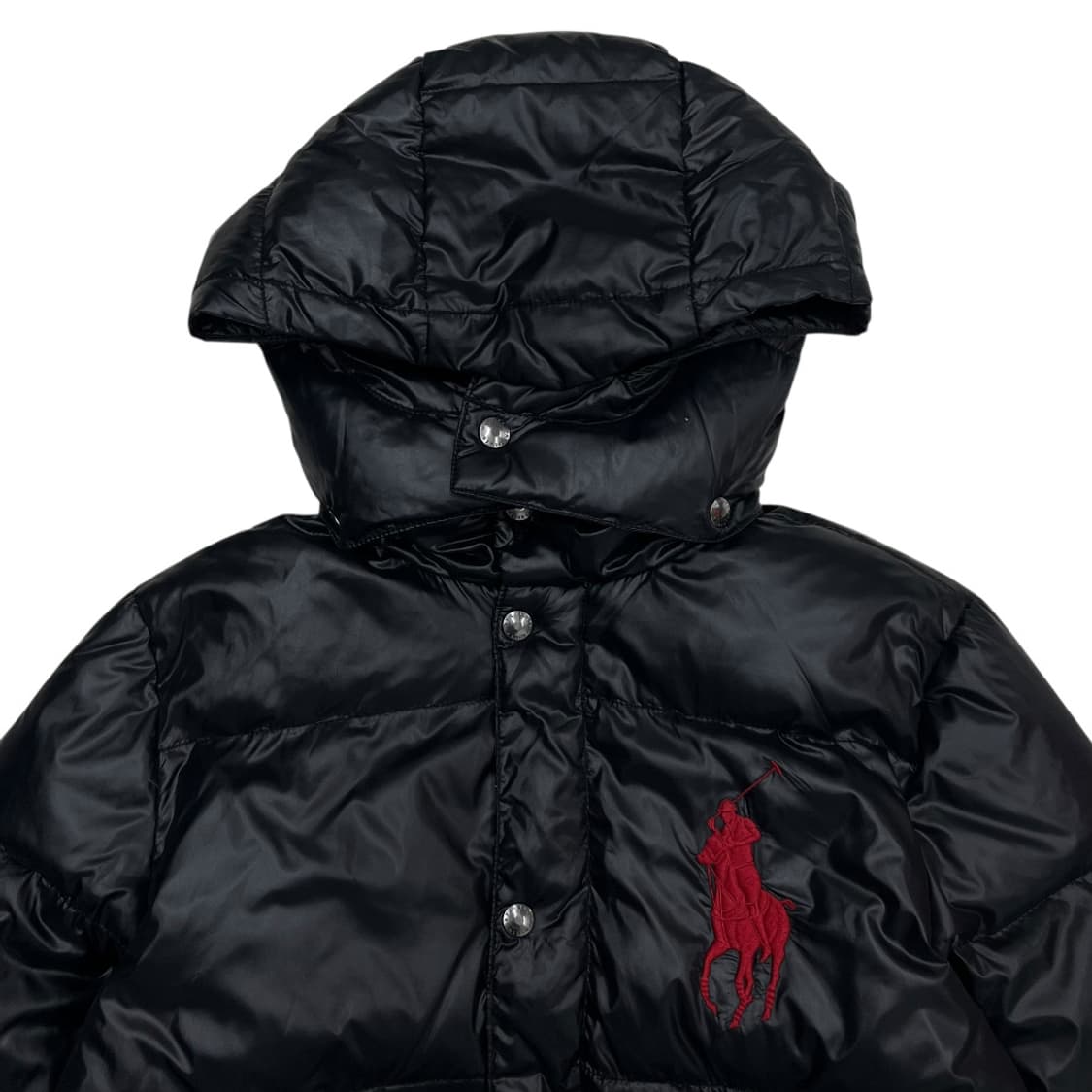 폴로 랄프로렌 레드 빅포니 블랙 후드 패딩 L 상품이미지6
