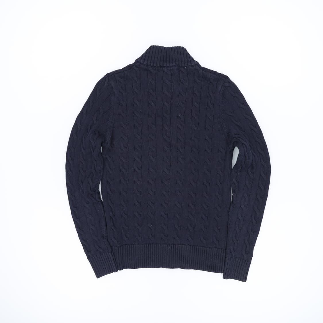 M 폴로 여성 꽈배기 케이블 반집업 니트 네이비 4254 상품이미지2