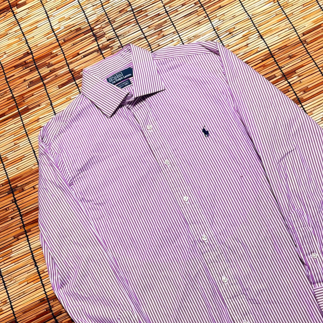 폴로 퍼플 스트라이프 패턴 셔츠 40 m 상품이미지3