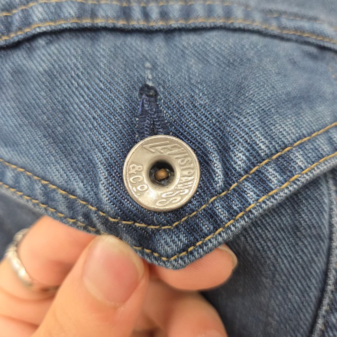 리바이스 데님 청자켓 블루 여L 상품이미지4