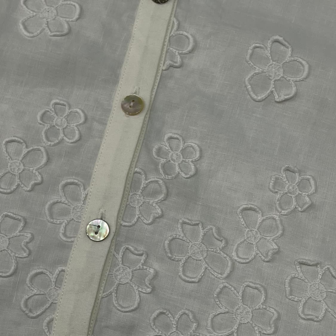  가이거 플라워 자수 린넨 하프 셔츠 y16206 상품이미지5