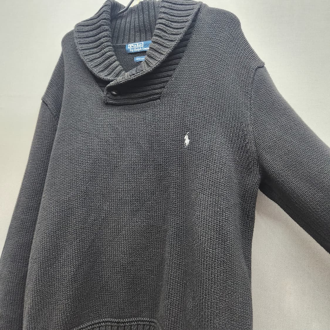 폴로랄프로렌 화이트포니 코튼 숄카라 니트M(L) 상품이미지3