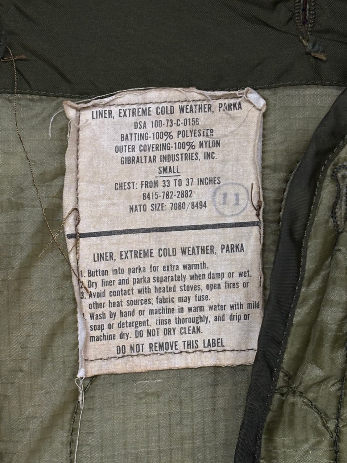 M-65 피쉬테일 개파카 라이너 깔깔이내피 상품이미지4