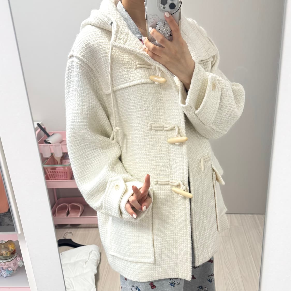 [새상품] 트위드 떡볶이 코트 상품이미지5