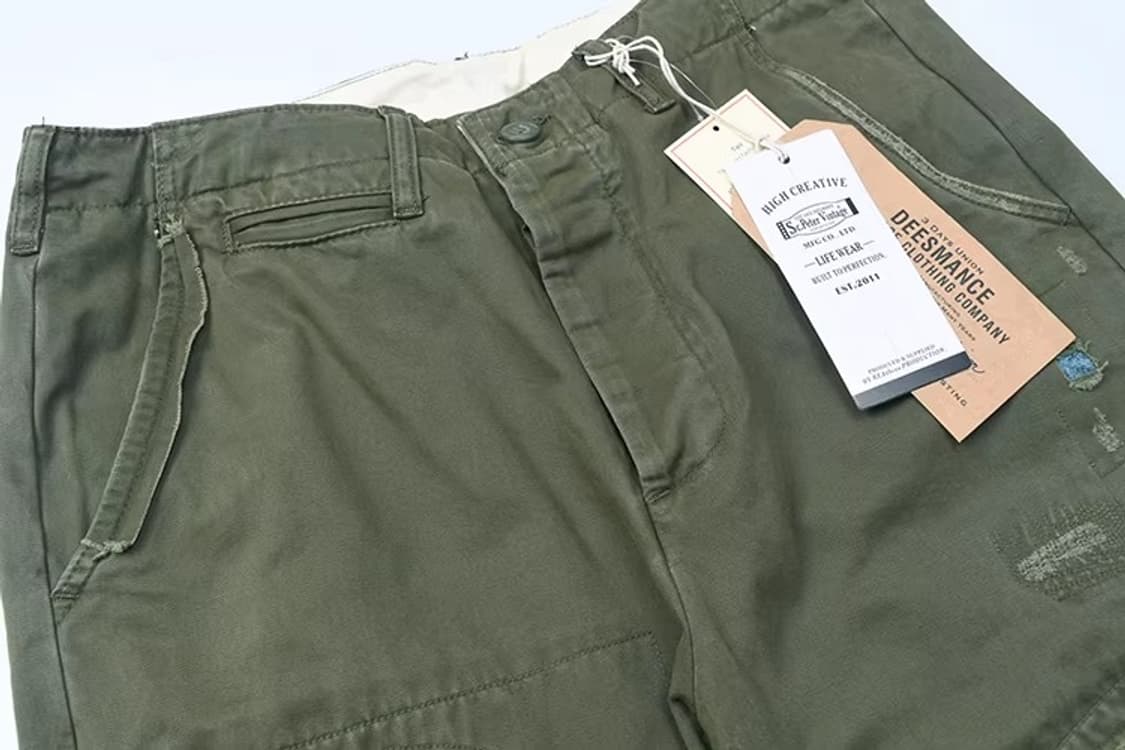 ️️️♦️ COZY / 러기드 코튼 패치워크 빈티지 치노 와이드 팬츠 상품이미지4