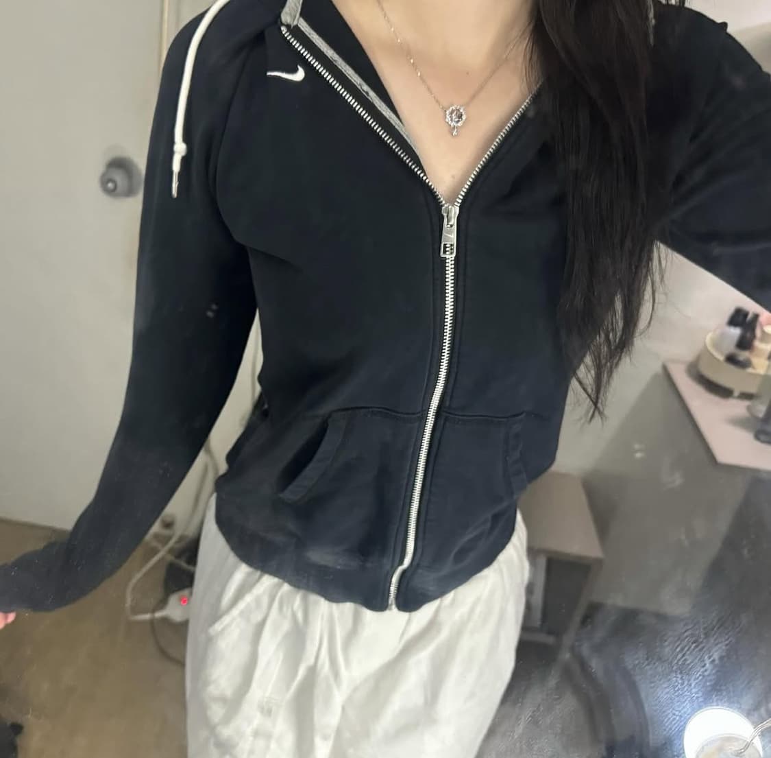 나이키 스우시 로고 후드집업 🖤🤍 상품이미지2