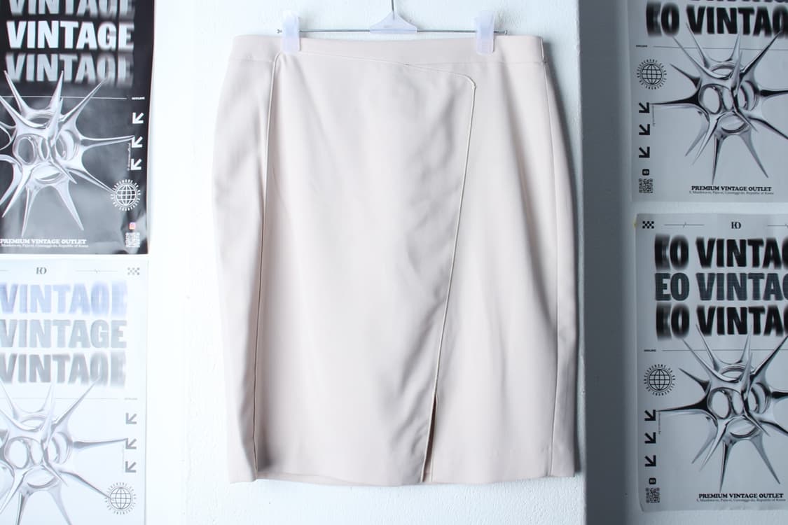 W(M-L) 쉬스미스 스커트 치마 H라인 살구색 무지 유니크-P9809 상품이미지2