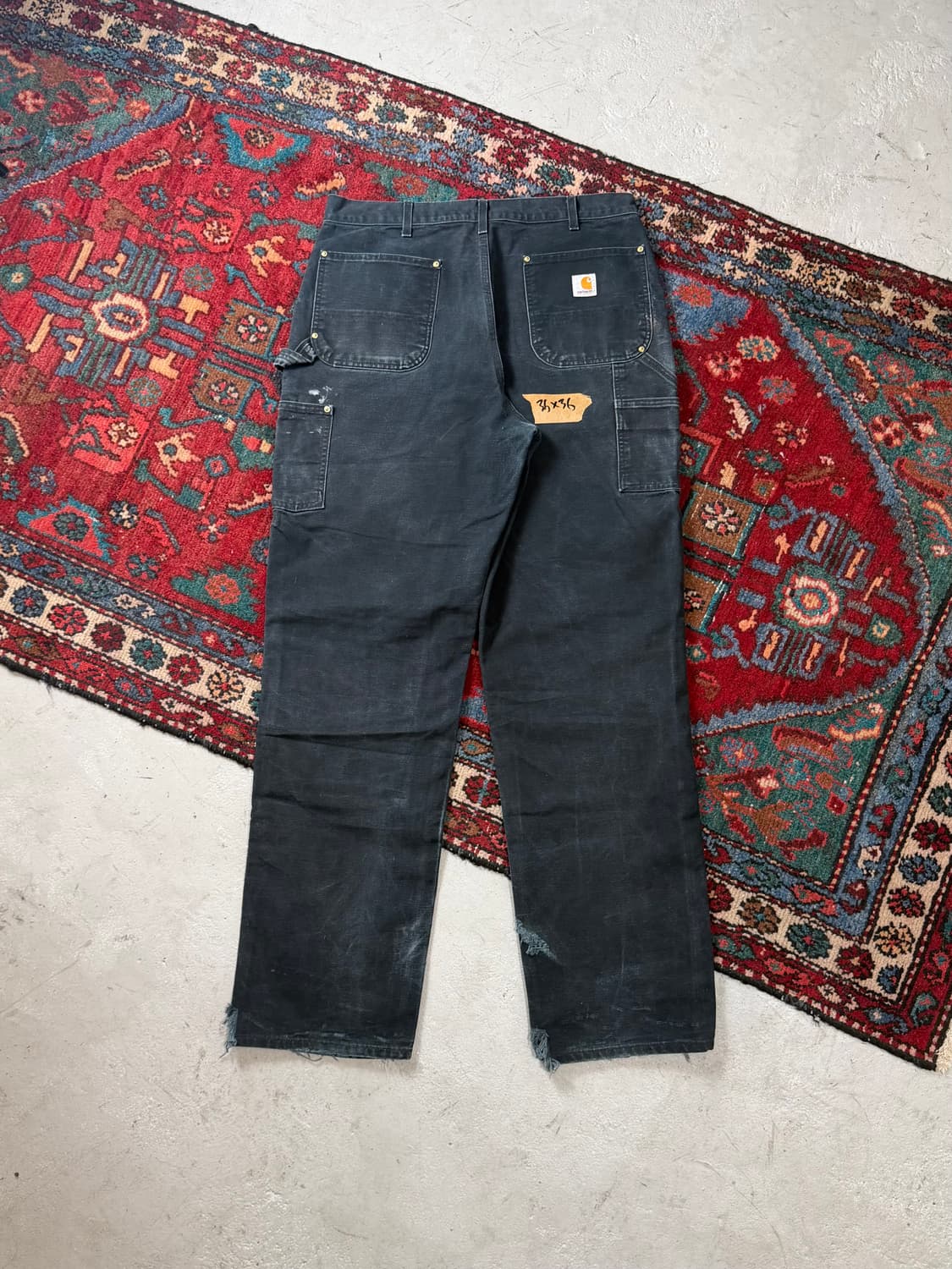 OG USA Made 칼하트 B01 더블니 블랙 칼하트 썩블니 카펜터 상품이미지4