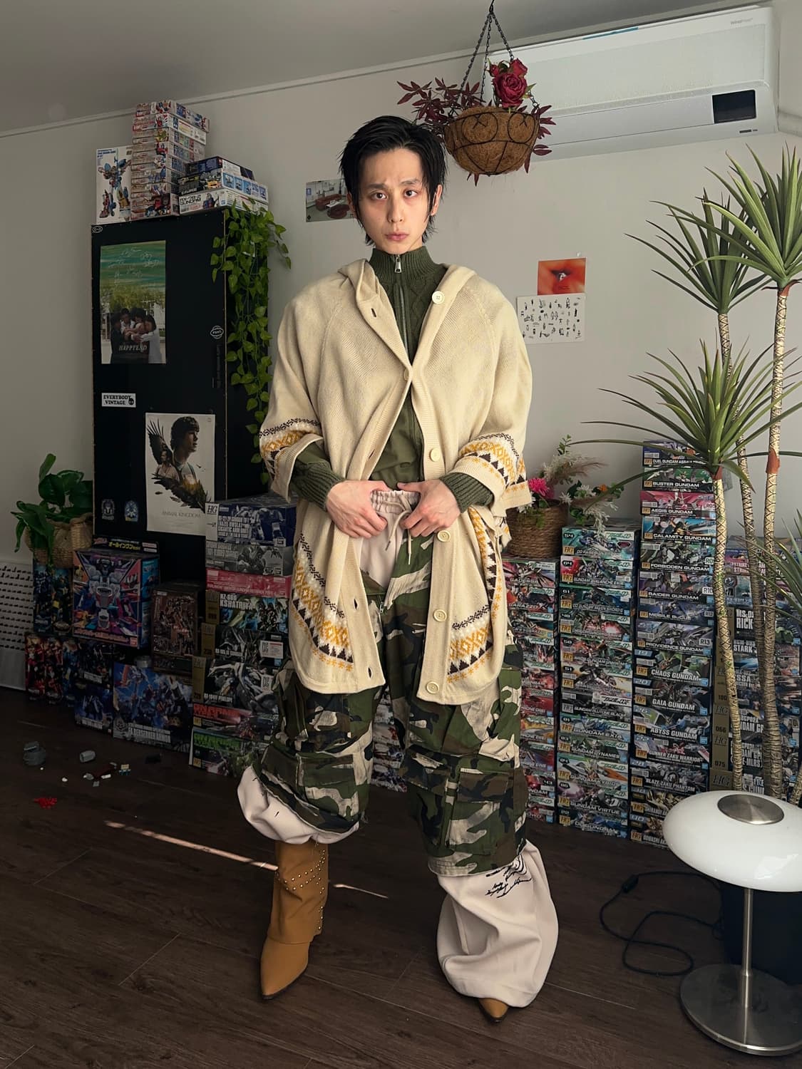 Nos Couleurs 카모플라쥬 버뮤다 카고 팬츠 상품이미지2