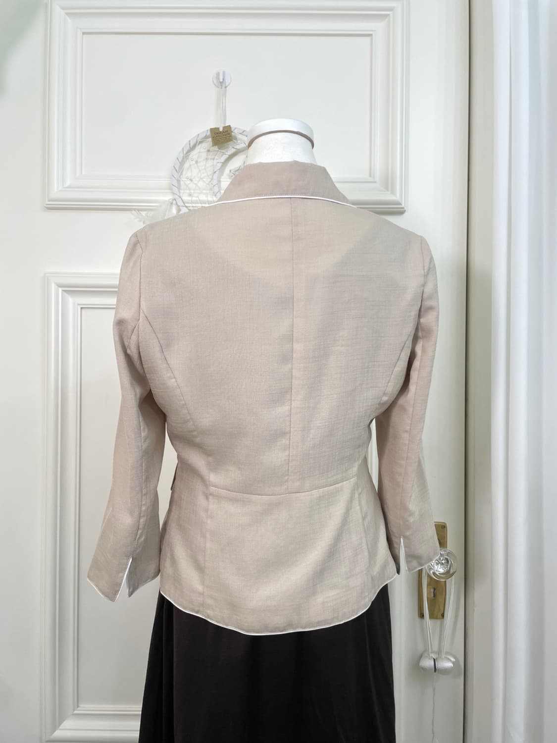 beige white line summer jacket(size-9) 상품이미지5