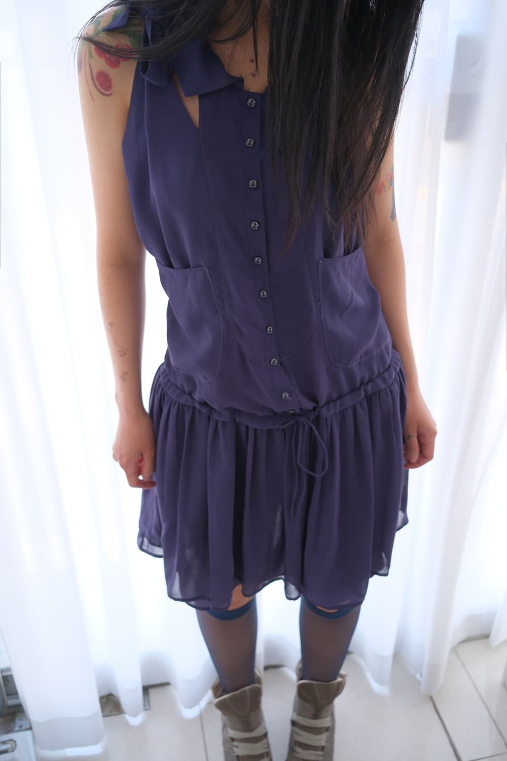 Ribbon tied dress 상품이미지2