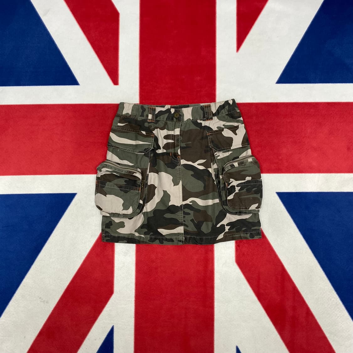 빈티지 카모 카고 스커트 실측25 상품이미지1