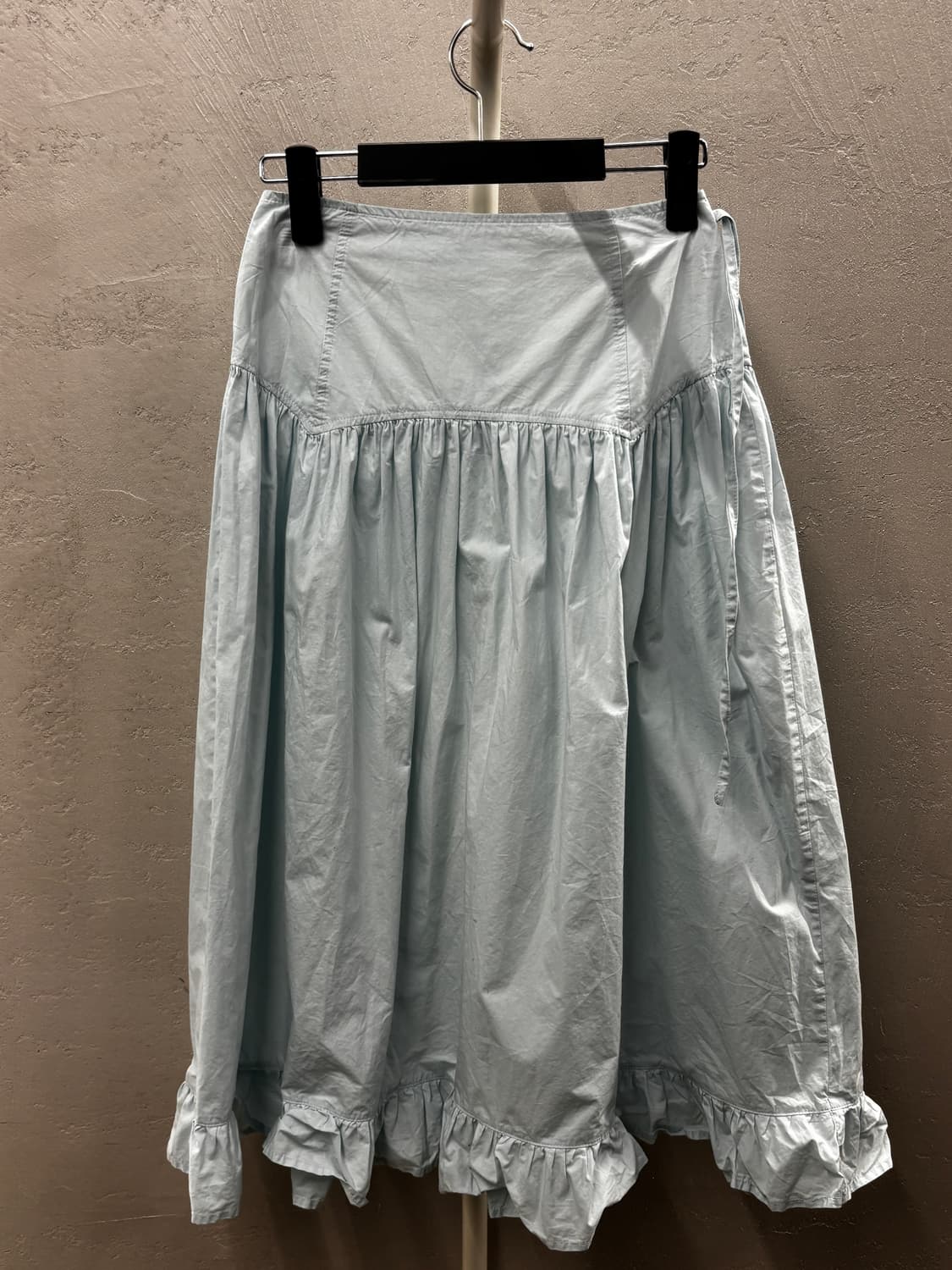 SAENGIN 생긴스튜디오 코튼 롱스커트 1 스카이블루 상품이미지2