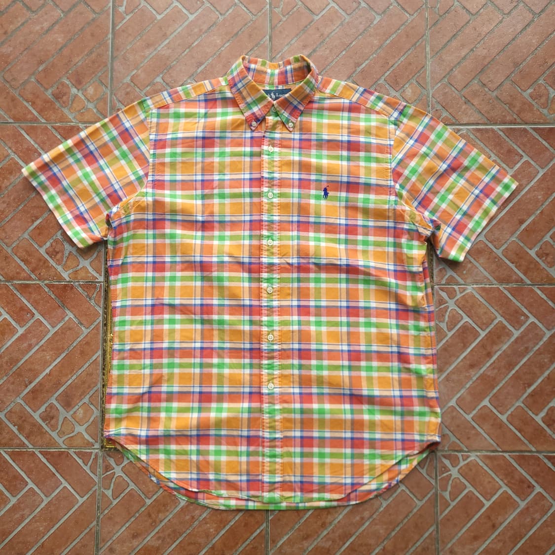 폴로 랄프로렌 반팔 체크 셔츠 L 클래식핏 상품이미지1