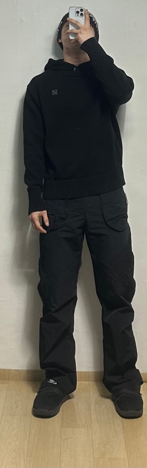 세터 투톤 버튼 후드 니트 상품이미지5