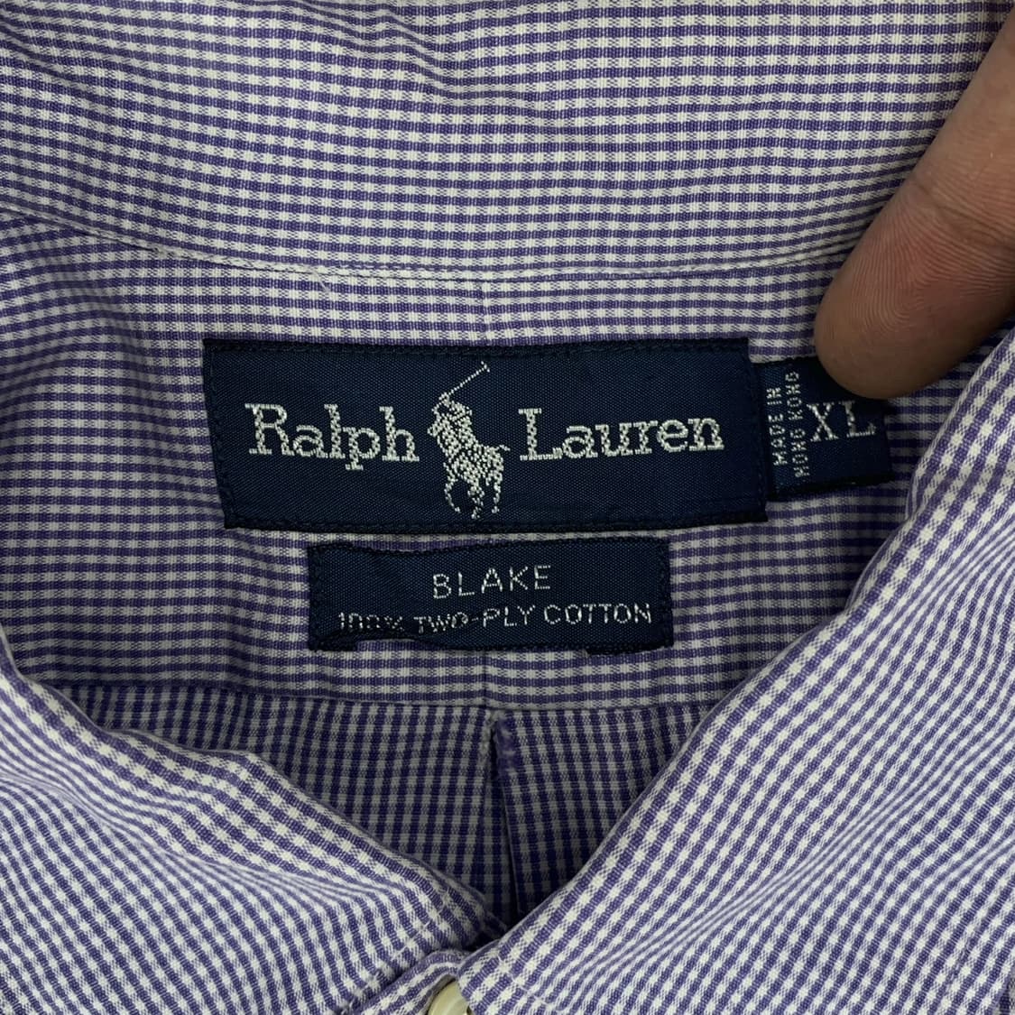 [XL] 랄프로렌 폴로 핀체크 투플라이 코튼셔츠 블레이 상품이미지4