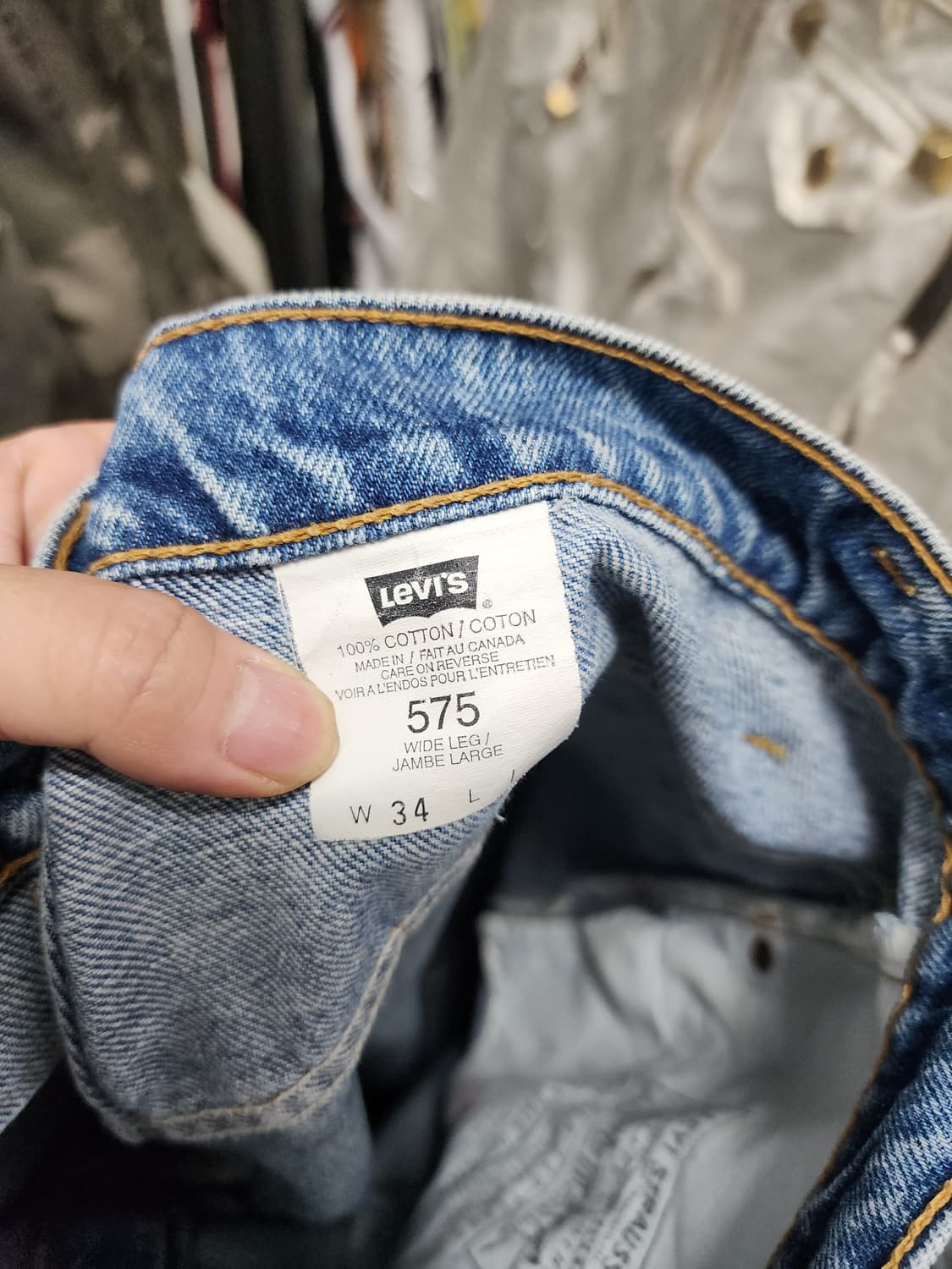 리바이스 캐나다산 와이드 575 중청바지 상품이미지5