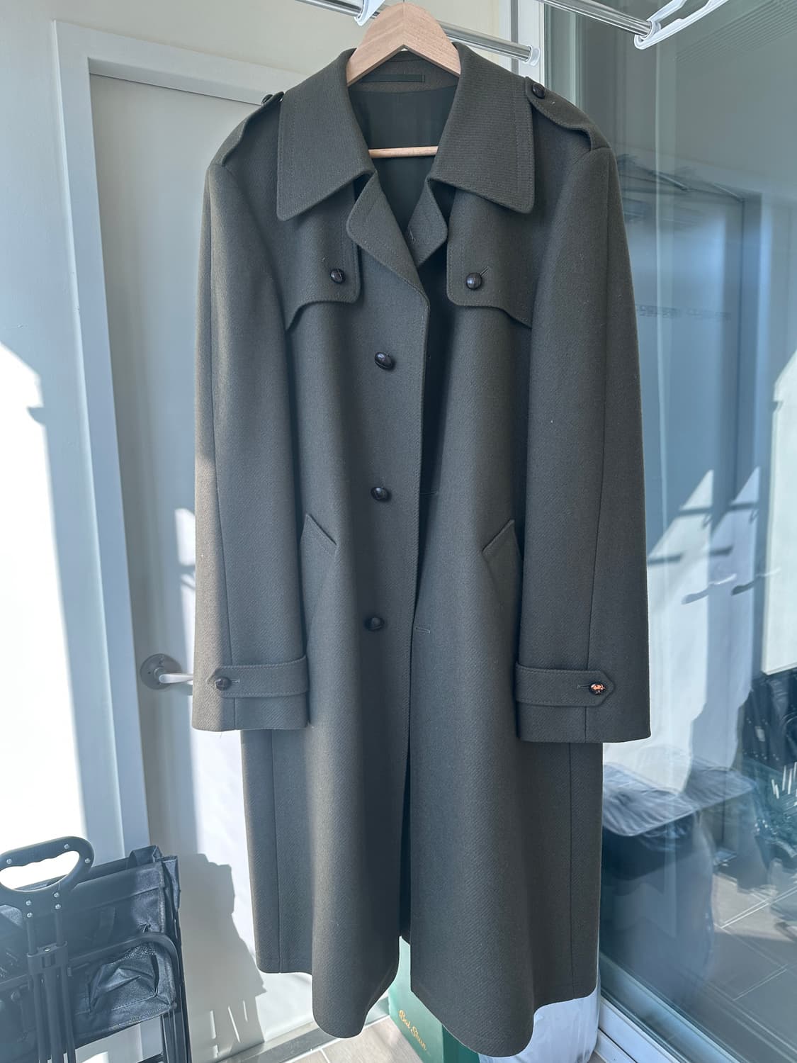 카키색 울 코트 105~110 (파리 유명 샵 구매) 상품이미지1