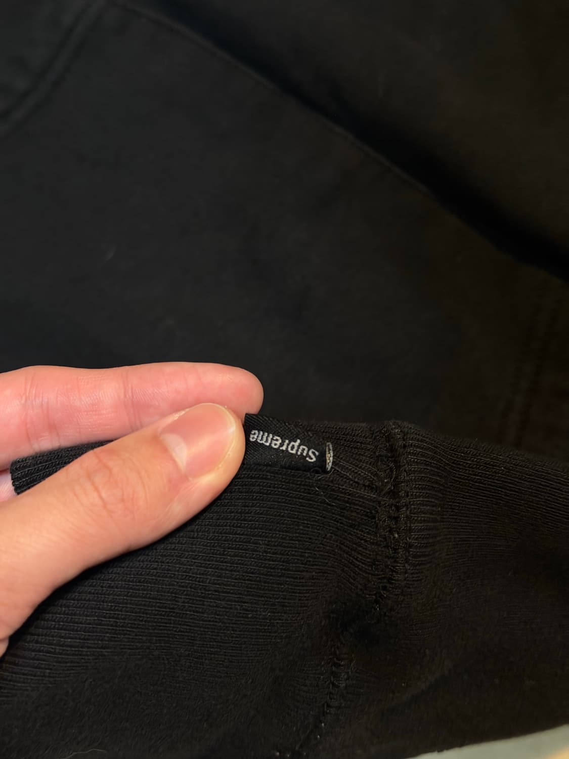슈프림 14FW 올블랙 박스로고 후드티 블랙 상품이미지3