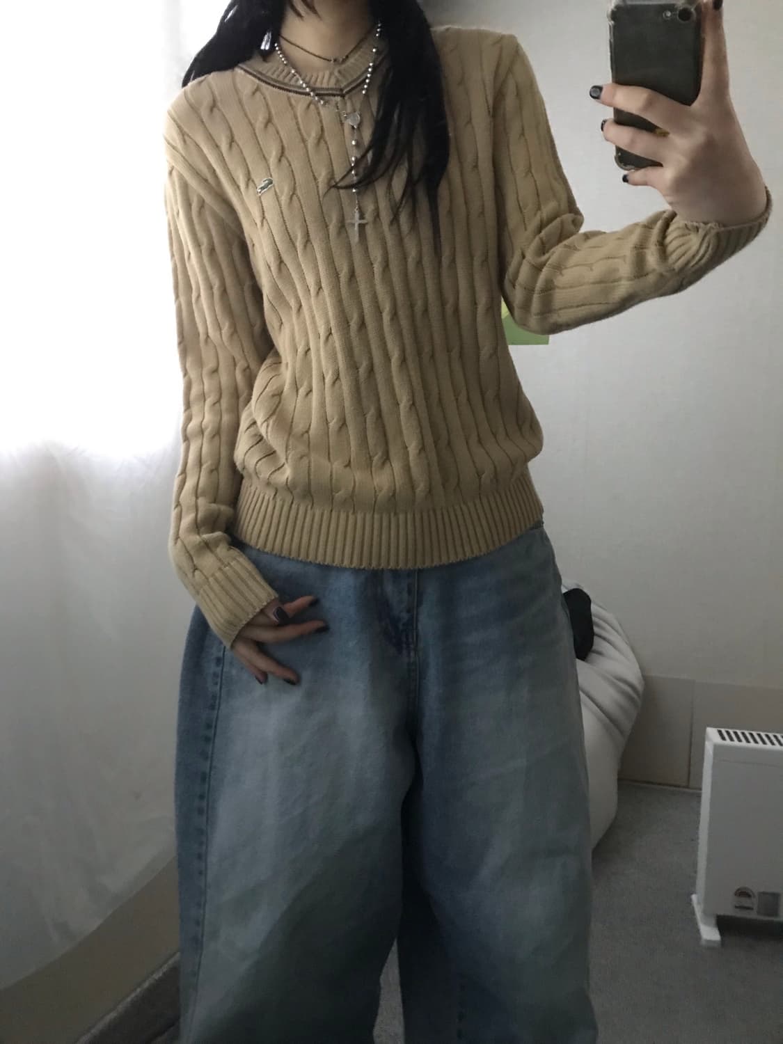 라코스테 베이지 케이블 니트 상품이미지2