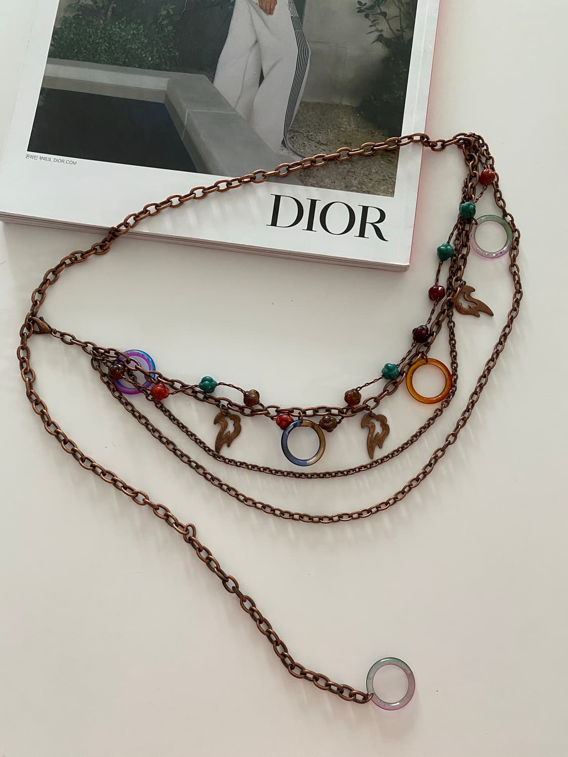 일본 빈티지 멀티체인 벨트 겸 목걸이 y2k 페어리 펑크 키치 상품이미지5