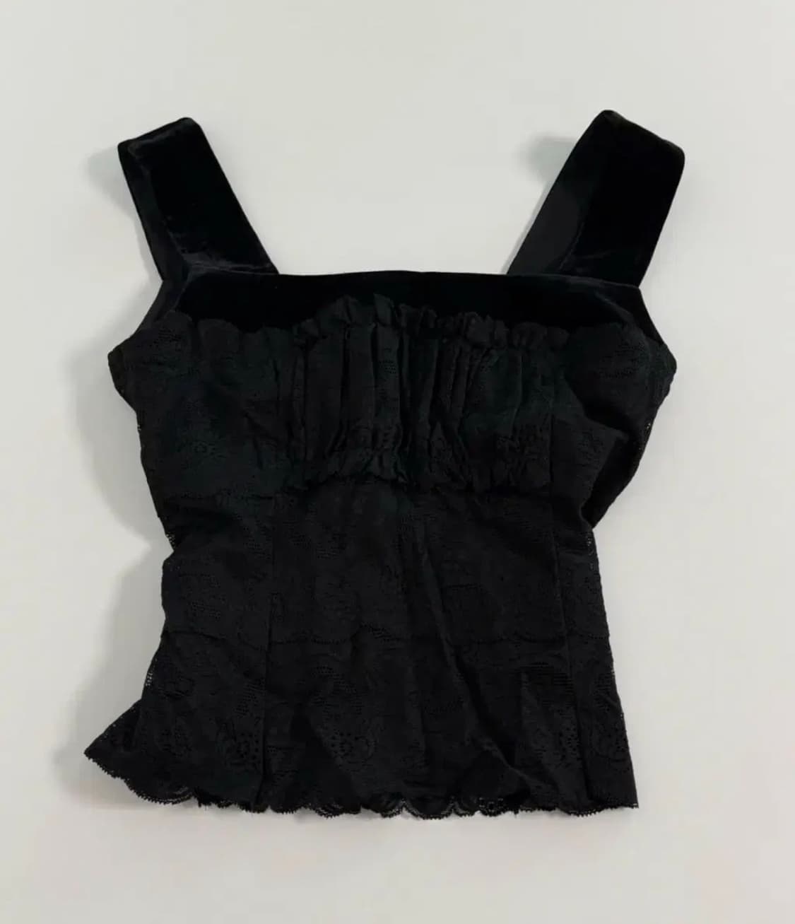 빈티지 오리엔탈 페어리 블랙 레이스 슬리브리스 나시 큐빈 크루빈티지 상품이미지1