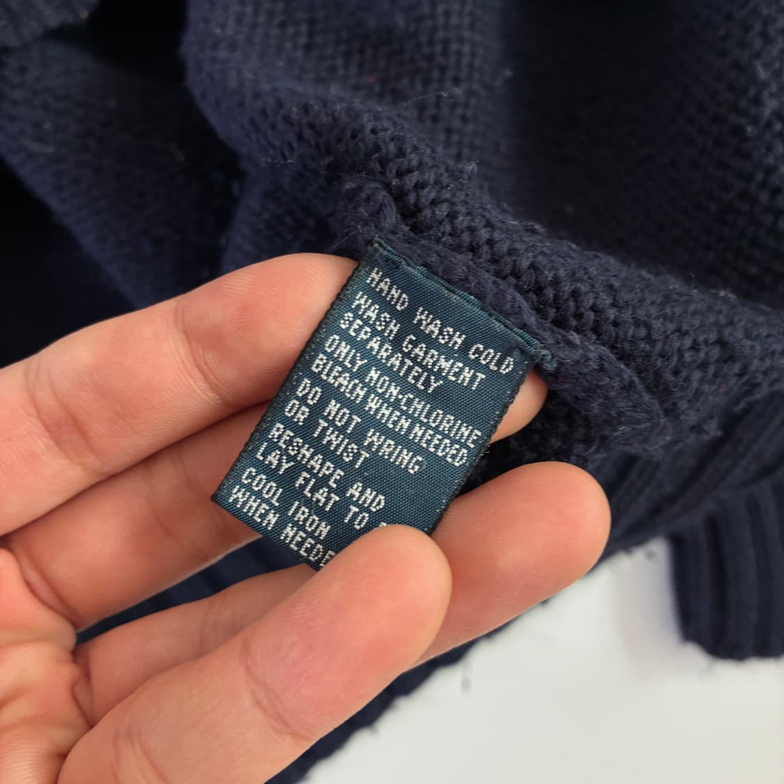 Polo  폴로 랄프로렌 90,s 자수 코튼  네이비 라운드 니트 상품이미지5