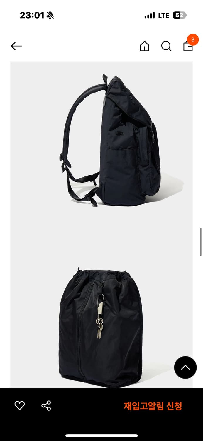 블랭코브 백팩 BS 06-1 DOUBLE CLASP PACK 25 블랙 상품이미지5