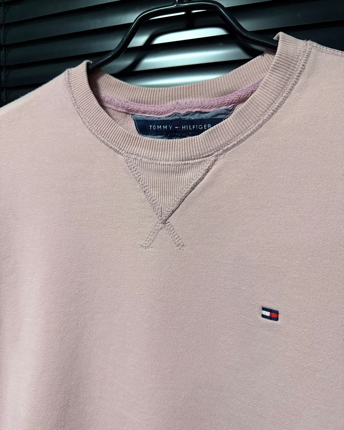 타미 힐피거 핑크 맨투맨 스웻 셔츠 로고 자수 S 90 라운드넥 로리 상품이미지4