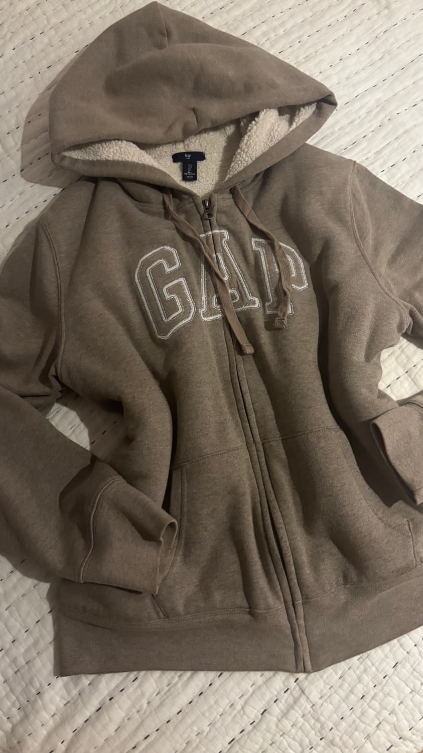 대대장 갭 초코우유맛 후드집업 양털 브라운 베이지 상품이미지1