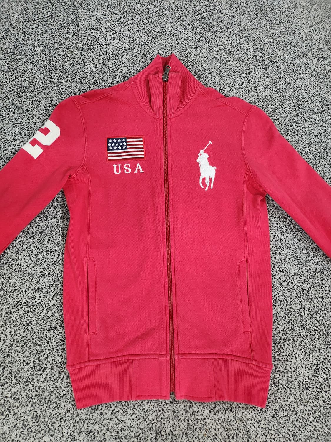 빅포니 자수와 USA 성조기 패치 집업 상품이미지2