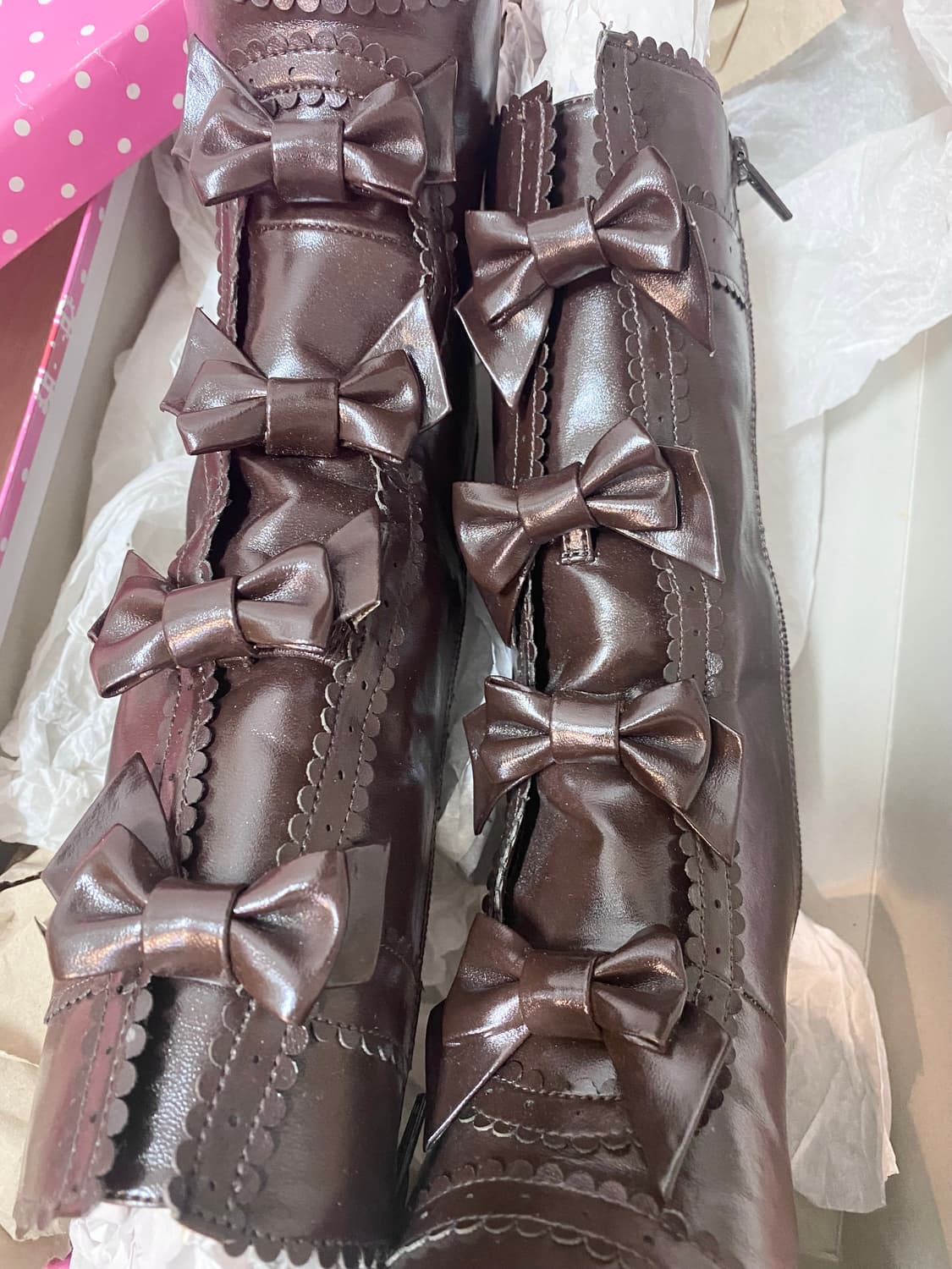 베이비더스타샤인 고전 브라운 리본 부츠 S사이즈 상품이미지3