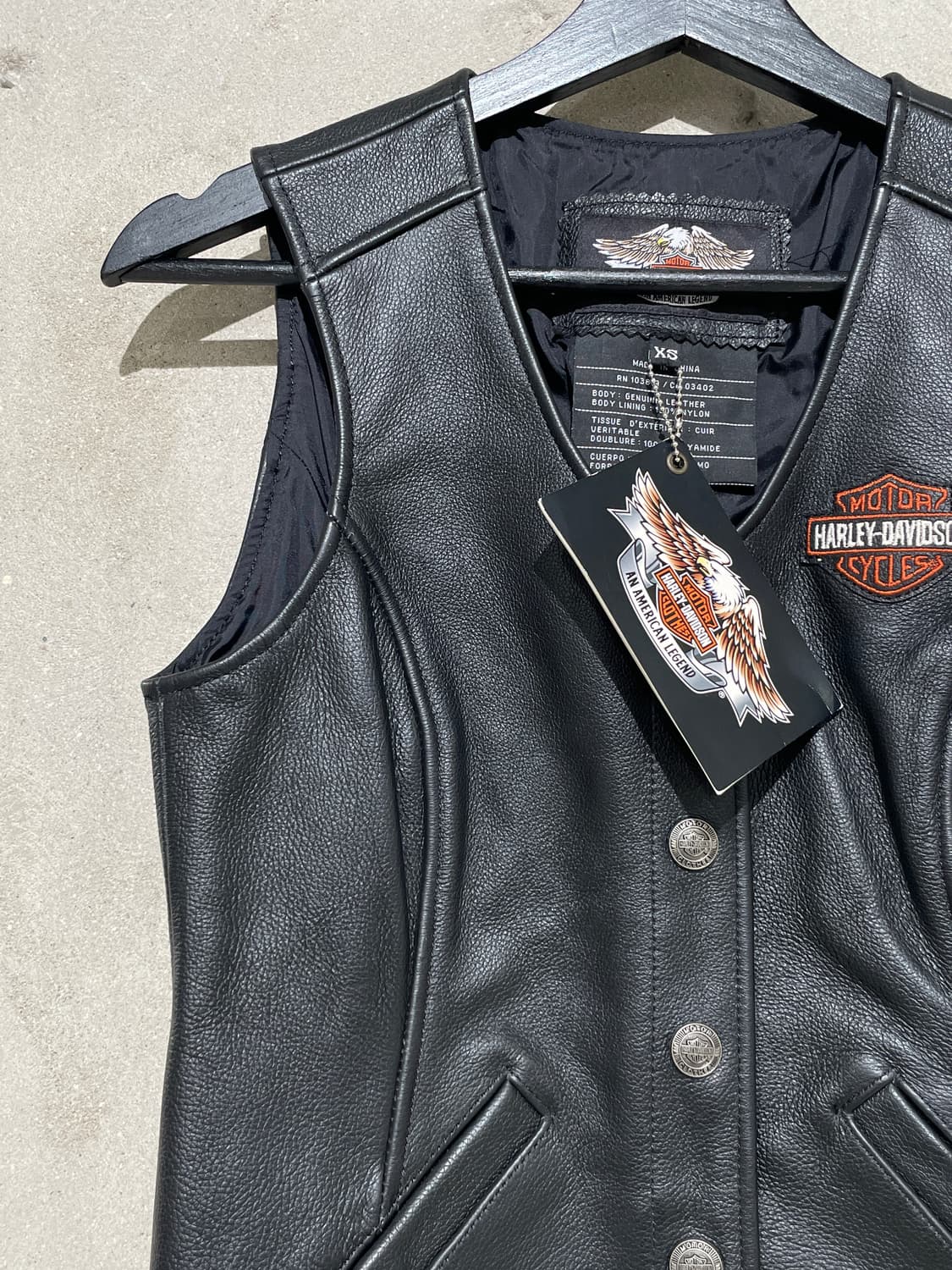 할리 데이비슨 블랙 카우 레더 베스트  상품이미지2