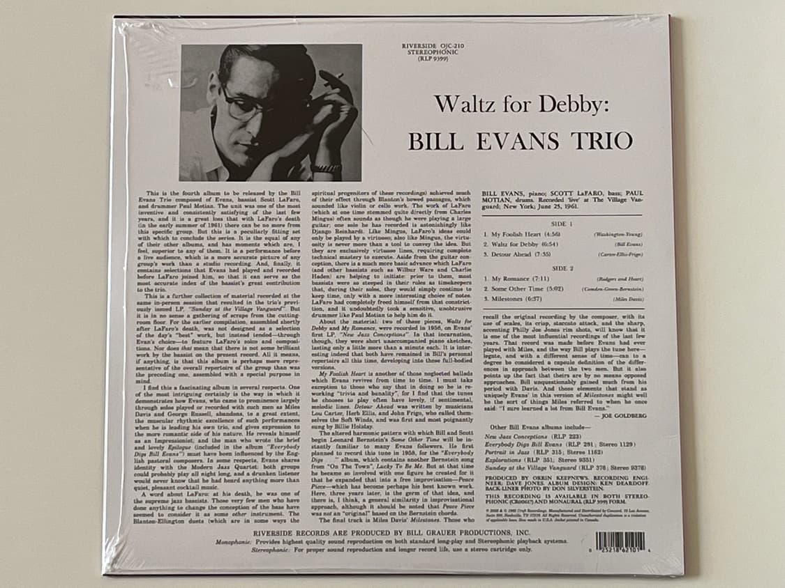 Bill evans waltz for Debby lp 상품이미지2