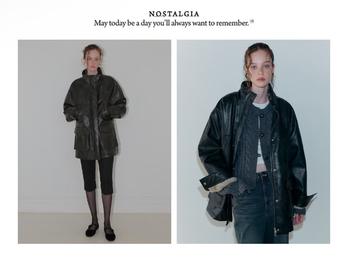 에트몽 / Faux Leather Fur Coat, Black 상품이미지1