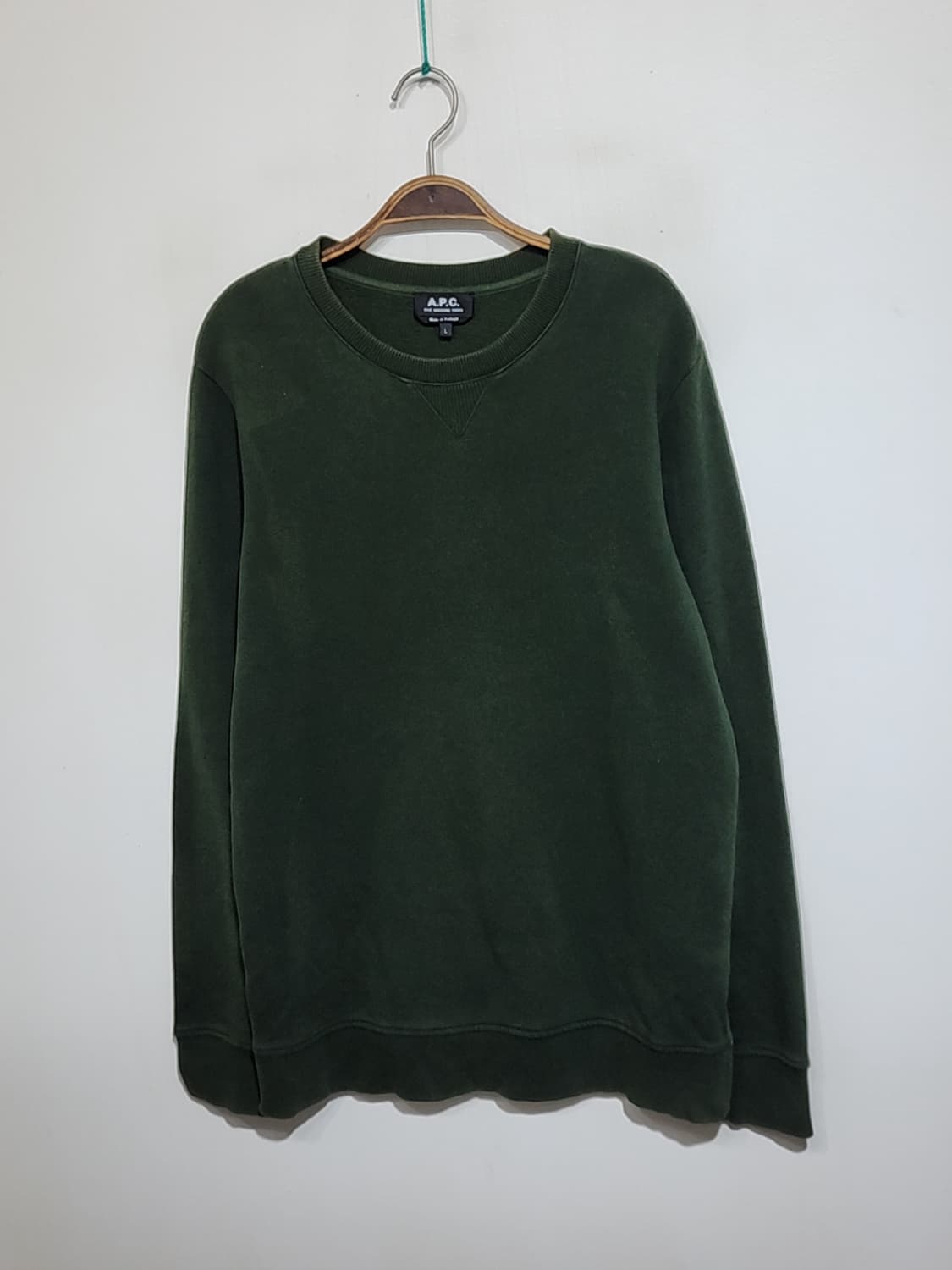 (L) 아페세 기모 맨투맨 무지 APC 스웨트 티셔츠  상품이미지1
