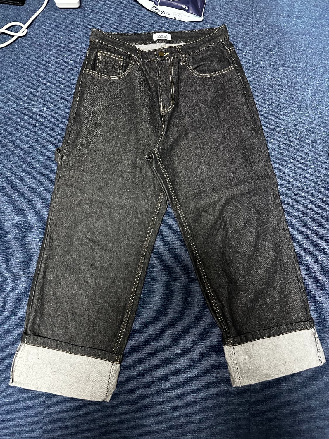 와르 롤업 카펜터 데님 팬츠 상품이미지1