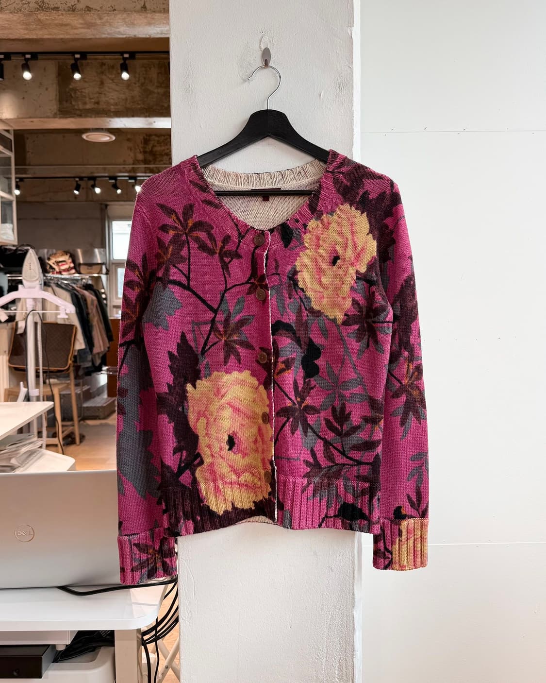 겐조 핑크 플라워 니트 가디건  상품이미지2