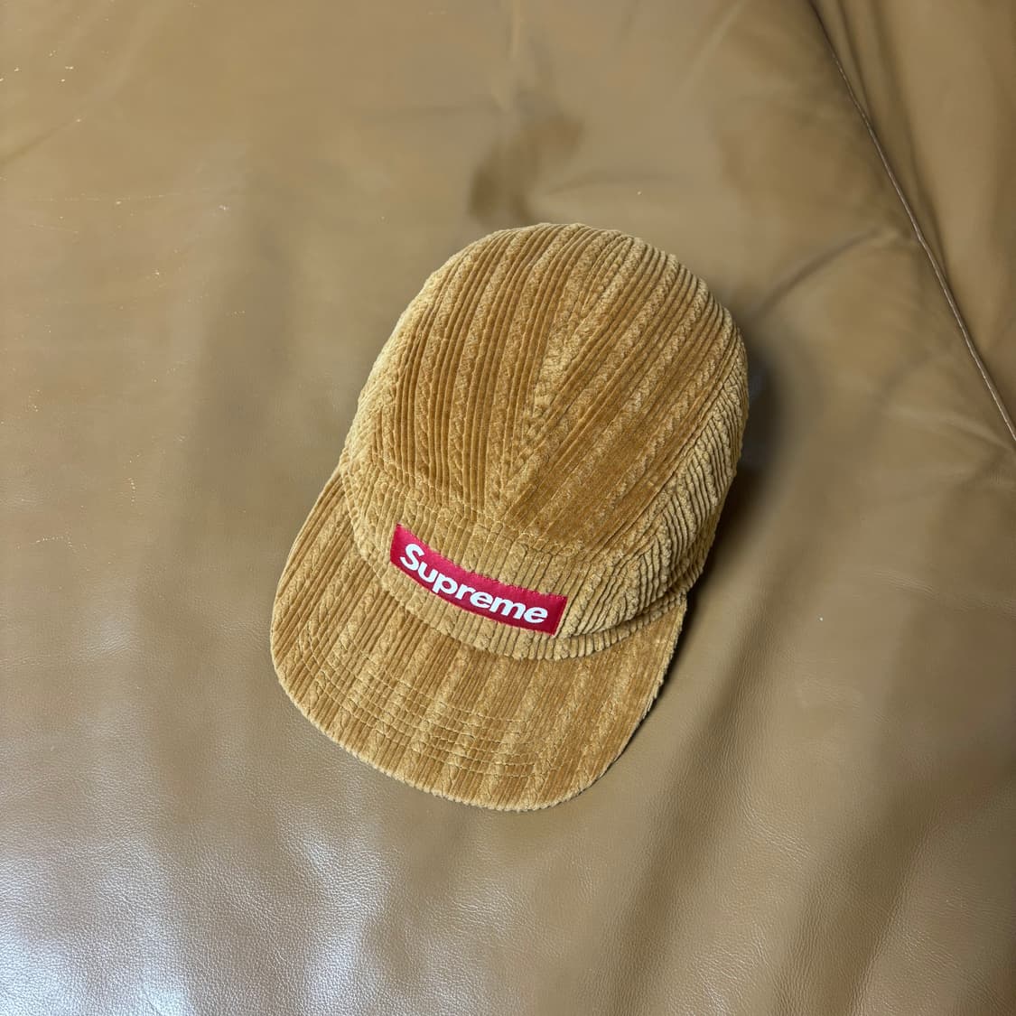 슈프림 캠프캡 모자 박스로고 코듀로이 탄 상품이미지5