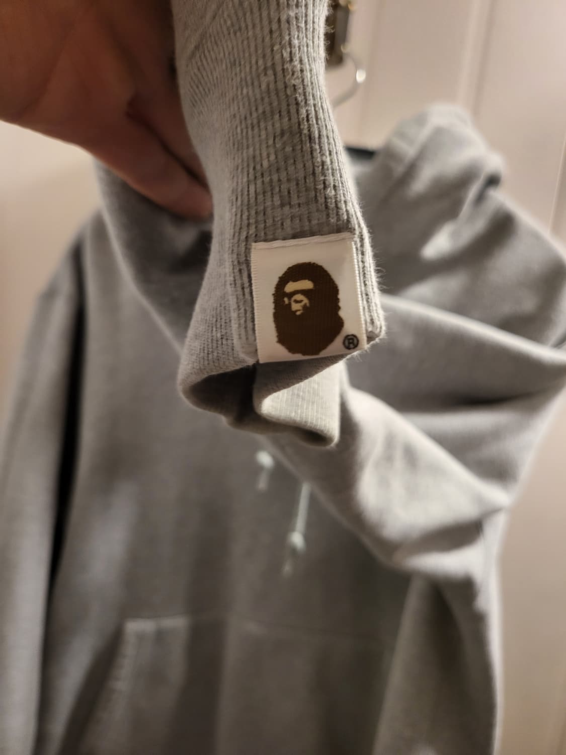 [L]베이프 그레이 후드티 상품이미지4