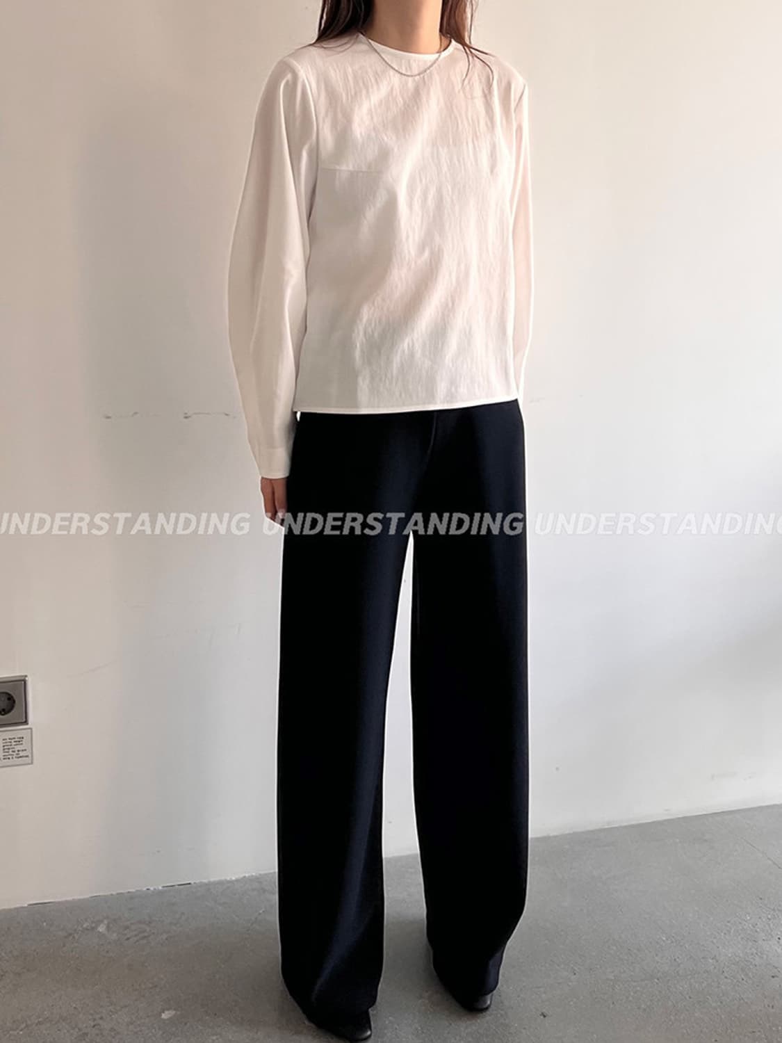 언더스탠딩 봄 밴딩 팬츠 블랙 상품이미지3