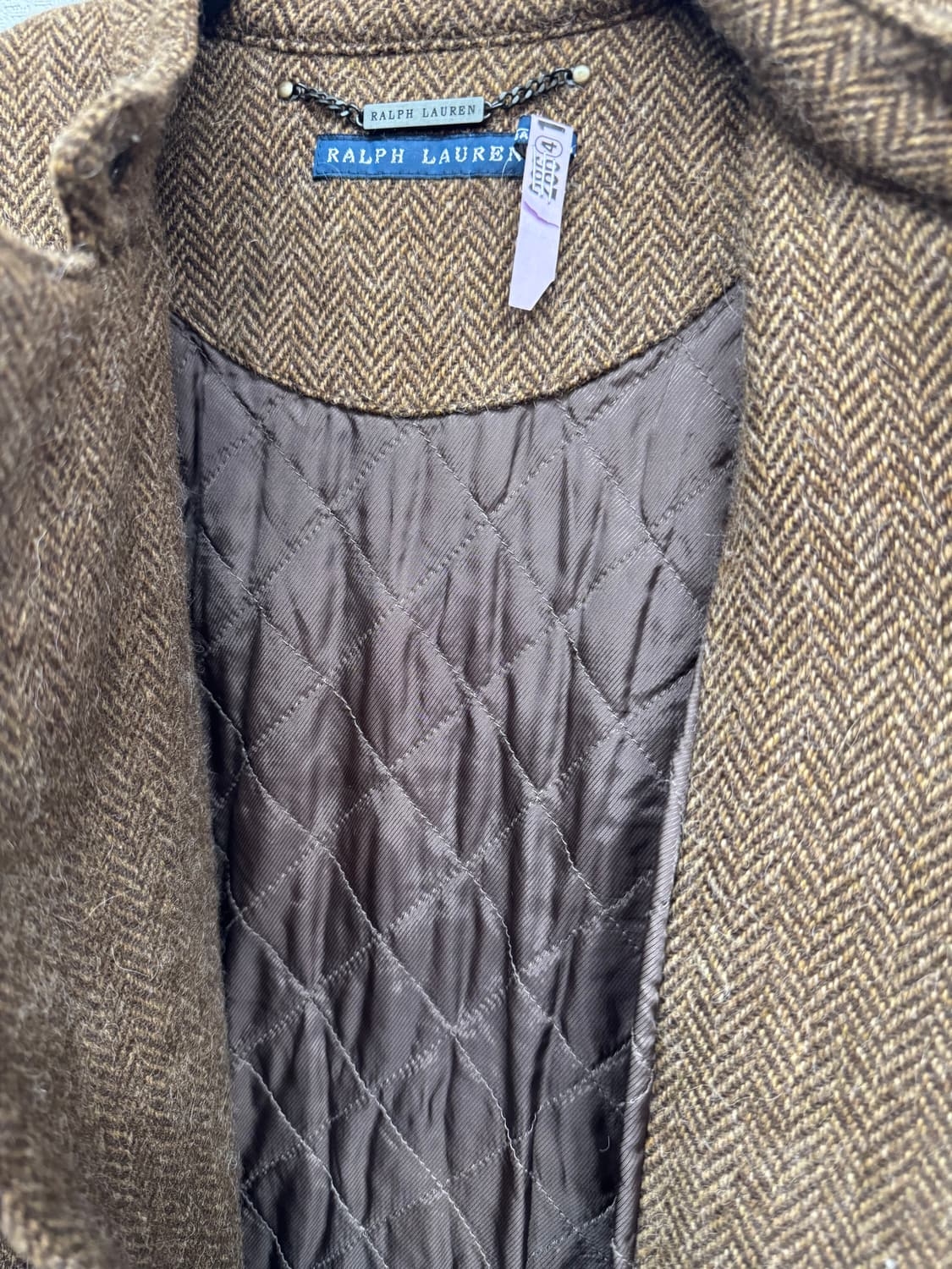 랄프로렌 울/알파카 헤링본 바이커 디테일 코트 S 상품이미지8