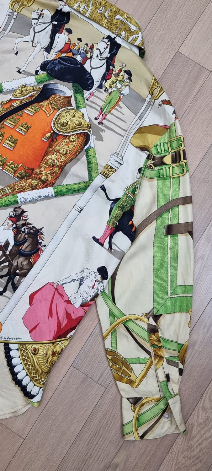 HERMES 헤르메스 투우 실크 블라우스 M _ 여성 상품이미지8